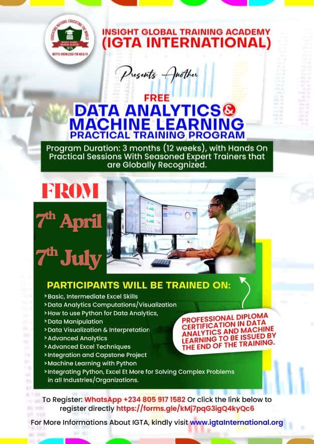 DATA ANALYTICS AND MACHINE LEARNING PRACTICAL TRAINING image
